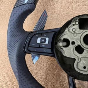 พวงมาลัยคาร์บอนไฟเบอร์คุณภาพสูงสำหรับรถยนต์ <span class=keywords><strong>Volkswagen</strong></span> VW Polo Golf R 6 7 8 MK6 MK7 GTi Passat B7 B8 <span class=keywords><strong>Jetta</strong></span> - Product Image 2