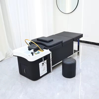 Réservoir de stockage d'eau de lit de lavage de spa de cheveux d'équipement de salon pliable réglable pour l'hôtel en cuir synthétique de PU de shampooing de massage thaï