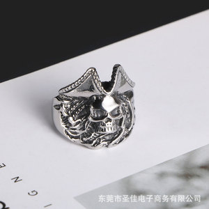 Skull <b>Ring</b> <b>Titanium</b> Steel Men's Jewelry SA377 Skeleton Design Gift - Product Image 1