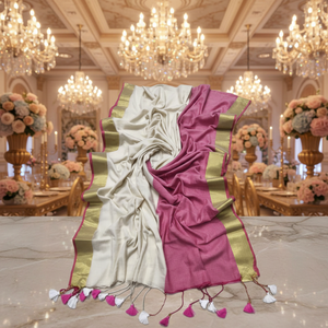 Blusa de Sari de Algodón Tejido ENT Akshay Sharma, Ecológica, de Secado Rápido, Ligera, Teñida Lisa, Vestido de Novia para Niñas y Mujeres, En Stock - Product Image 1