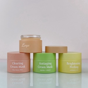 Matte Green 50g Unique Skincare <b>Container</b> Packaging Frosted pink Face Cream Jar Cosmetics Frosted <b>Glass</b> Jars with Lids - Product Image 1
