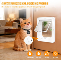 Porte Intelligente pour Animaux de Compagnie avec Capteur de Collier RFID, Contrôle par Application, Verrouillage à 4 Voies, Porte Automatique pour Chats et Chiens en ABS