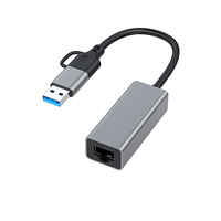 Adaptateur Ethernet de transfert 2-IN-1 USB3.0 et Type-C RJ45 Network LAN Gigabit Laptop 1000M pour Macbook Laptop Computer