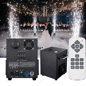 Fireworks Dmx 512 Kontrol Pernikahan Pirotechnic Fountain Peralatan Besar Nirkabel dengan Kasus 650W Dj Sound Stage Mesin Cold Spark