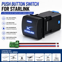 Interrupteur à bouton-poussoir LED 4 pôles avec faisceau de câblage 12V, interrupteur marche/arrêt pour tableau de bord, compatible avec toute la série Starlink