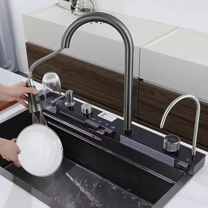 2025 phổ biến lớn duy nhất khe cắm đa chức năng chìm chống xước LED hiển thị kỹ thuật số 304 thép không gỉ Thác Bồn Rửa Nhà Bếp - Product Image 3