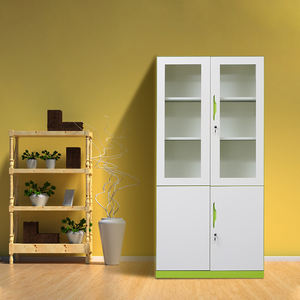 Classeur de stockage en acier à 2 portes en verre de conception moderne Classeur de bureau réglable en gros d'usine en métal pour la maison, le bureau et l'hôpital - Product Image 3