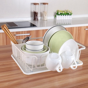 Estante para platos de cocina, soporte para utensilios, estante para secar platos para mostrador de cocina, escurridor de platos antioxidante con tabla de drenaje de plástico - Product Image 4