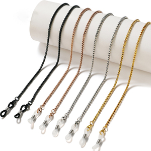 कॉलरबोन शैली वैक्यूम प्लेटेड स्टेनलेस स्टील आईग्लास चेन एंटी-टार्निश रेट्रो मास्क लैननार्ड हार ग्लास स्ट्रैप - Product Image 1