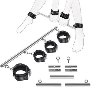 Черная губка 3-секционные железные трубные наручники для женской секс-мебели и игрушек для рук и ног - Product Image 2