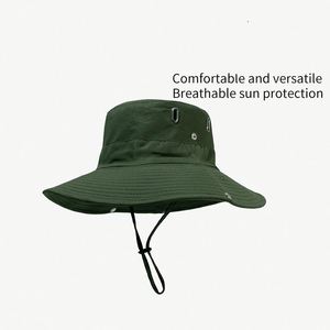 Sombrero de Pescador Plegable de Algodón de Calidad al por Mayor, Sombrero Boonie Liso de Ala Ancha con Cordón para Hombre, Patrón de Dibujos Animados Personalizado para Ciclismo - Product Image 2