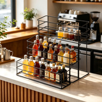 Porte-vin en fer pour bureau au design minimaliste moderne, capacité de 4 bouteilles, organisateur pour bar à café et condiments, Chine