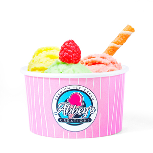 Custom Logo 5oz Double Wall Eco-Friendly Biodegradable <strong>Paper</strong> <strong>Cup</strong> Lids Spoon <strong>Mini</strong> Ice Cream Rolls Dessert Container Customizable - Product Image 1