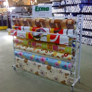 Tùy Chỉnh Đôi Mặt Treo Dệt Ống Vải Cuộn Sàn Đứng Rug Hiển Thị Giá Kim Loại Vải Hiển Thị Giá - Product Image 2