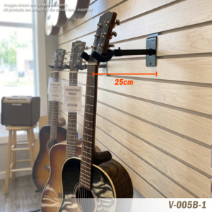Support mural court pour guitare en métal V-005B-1 pour panneau rainuré - Product Image 1
