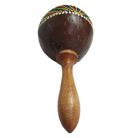 Coconut Shell Sand Hammer Musical Instrument Painted Professional Hand-cranked Rhythm Sand Ball Folk Song Accompaniment
