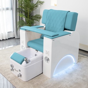 Fauteuil de pédicure électrique professionnel de luxe moderne noir, rose et blanc avec plomberie pour salon de manucure, institut de beauté et SPA - Product Image 3