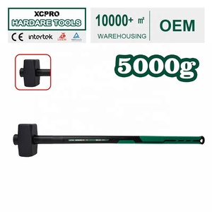 5 kg 45 #   Martillo de Piedra de Acero al Carbono Forjado por Caída, de Alta Resistencia, con Mango de Fibra de Vidrio Absorbente de Impactos para Demolición y Rotura de Piedra - Product Image 1