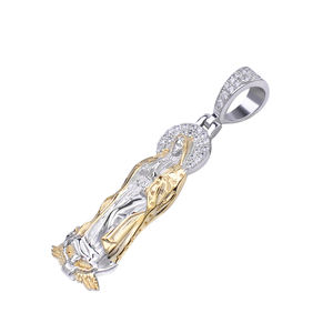 Collar <span class=keywords><strong>de</strong></span> <span class=keywords><strong>Virgen</strong></span> María chapado en oro blanco y Plata <span class=keywords><strong>de</strong></span> Ley 925 Colgantes <span class=keywords><strong>Virgen</strong></span> <span class=keywords><strong>De</strong></span> <span class=keywords><strong>Guadalupe</strong></span> para cadena <span class=keywords><strong>de</strong></span> acero inoxidable - Product Image 3