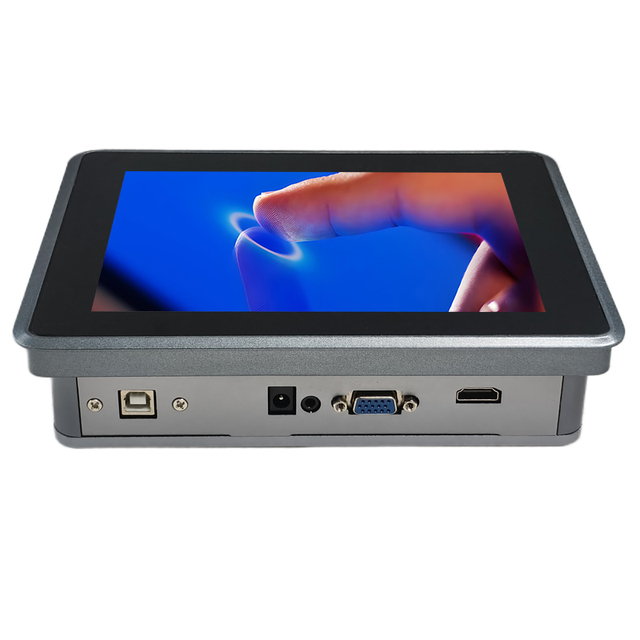 8" Industrial Panel PC Touch Display, 1024x768 LCD Monitor, Fanless Embedded Aluminum with VGA for HMI