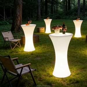 Mesa de <span class=keywords><strong>Bar</strong></span> LED Recargable e Impermeable, Mesa Alta Luminosa para Jardín, <span class=keywords><strong>Bar</strong></span>, Fiestas y Eventos al Aire Libre - Product Image 1