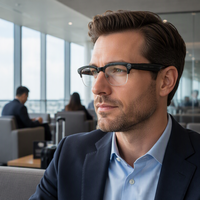 Lunettes Intelligentes IA avec Enregistrement et Traduction Gratuites, Bouton Tactile – Idéales pour les Voyages d'Affaires