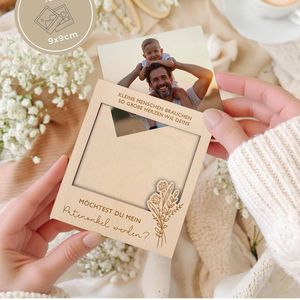 Cadre photo personnalisé en usine, aimant photo, cadre photo en bois, cadeau d'<span class=keywords><strong>anniversaire</strong></span>, forme carrée, marron - Product Image 3