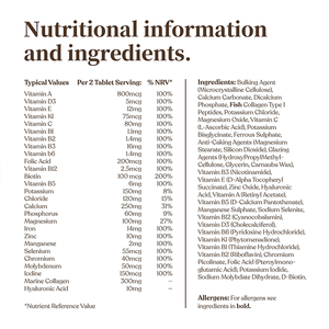 महिलाओं के लिए समुद्री कोलेजन और हाइलूरोनिक एसिड मल्टीविटामिन और खनिज - Product Image 4