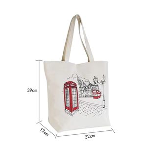 Bolso de Mano Personalizado de Lona de Algodón con Diseño Impreso en Seda de 4 Colores, Estilo Vintage para Mujer, Portátil, para Todas las Temporadas - Product Image 4