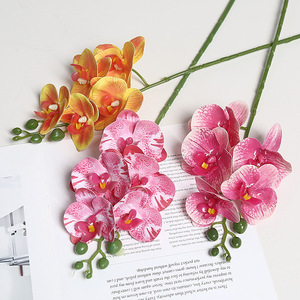 Fleurs artificielles d'orchidée Phalaenopsis Lichao, 5 têtes, en PVC, pour décoration de mariage et accessoires de maison - Product Image 4