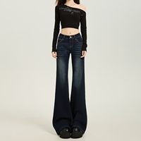 Harga Grosir Celana Jeans Wanita Kasual High Street Pinggang Tinggi Elastis Model Baggy Warna Terang Ukuran Besar Plus Size Celana Jeans Kaki Lebar