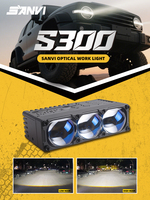 Sanvi S300 12V LED Baru untuk Lampu Sorot Mobil Lampu Kerja Output Tinggi 10000 Lumens 90W Putih+Kuning Garansi 2 Tahun