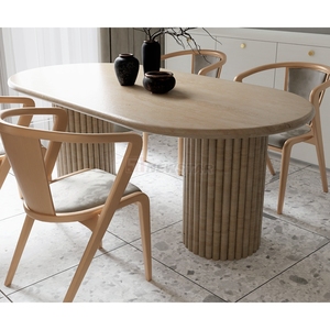 Newstar moda di lusso italiano <span class=keywords><strong>vendita</strong></span> calda moderna travertino in pietra naturale soggiorno mobili in marmo tavolino tavolo da pranzo - Product Image 6