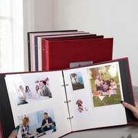 Nouveaux albums photo en tissu de lin de 16 pouces, autocollants, à feuilles mobiles, pour billets de cinéma, journaux, souvenirs de mariage