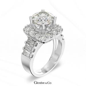 Anillo de Moissanita Redonda Sintética (Creada en Laboratorio) de Vietnam, Anillo de Plata con Moissanita para Mujer, 9.5 mm - Product Image 2