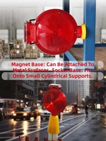 Feu de signalisation routière solaire nocturne sans fil IP65 en plastique durable, à clignotement continu, pour cône de signalisation, autoportant, pour rappel de sécurité routière