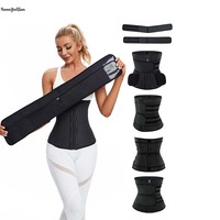 XS-XXXXXL Amovible Amovible Double Minceur Ceintures 7 Robs Zip Crochet Ferme Latex Gaine Réglable Colombien Gaine