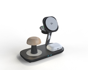 Cargador Inalámbrico Magnético 3 en 1 de Carga Rápida para Teléfono Móvil, Reloj Inteligente y Auriculares con Luz Nocturna - Product Image 5