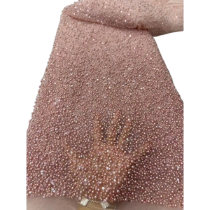 NI.AI inciler ile yeni tasarım boncuklu ve pullu Net dantel afrika dantel kumaş dantel kumaş gelin düğün parti malzeme - Product Image 1