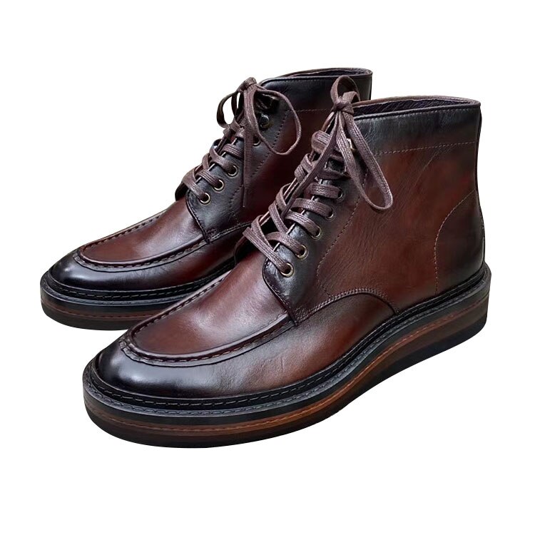 Высококачественные роскошные мужские уличные кожаные сапоги с острым носком для мужчин