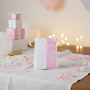 <b>Small</b> <b>White</b>/Pink Party Favor <b>Bag</b> - Product Image 2