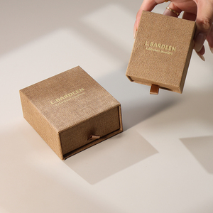 Caja de Joyería Cuadrada Personalizada con Cordón y Papel Artístico Sólido, Empaque de Regalo al por Mayor - Product Image 1