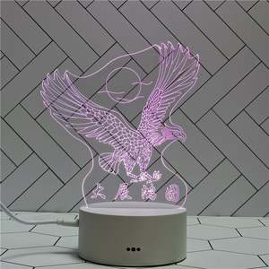 Lámpara Nocturna Acrílica 3D Recargable de 7 Colores con Temática de Osito de Peluche/Corazón/Animal, para Regalo Promocional de Cumpleaños o Negocios - Product Image 6