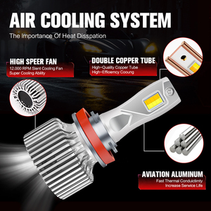 Faro LED Raych V9T Tricolor al por Mayor 6000K 4500K 3000K 200W 40000LM de Alto Brillo Bombilla LED H4 H7 H11 para Vehículo - Product Image 5