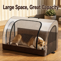Poussette de transport pour animaux de compagnie pliable avec poignée télescopique réglable, roues pivotantes silencieuses, capacité 10 kg, en tissu Oxford, pour chats et chiens, OEM