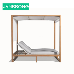 سرير استلقاء للشاطئ عالي الجودة فاخر في الهواء الطلق سرير استلقاء للشاطئ في جميع الأحوال الجوية مع مظلة سرير نهاري مقاوم للماء للحديقة أو استخدام المسبح - Product Image 4