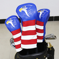 Ensemble de housses de tête de club de golf en cuir PU imperméable avec logo personnalisé pour driver et clubs