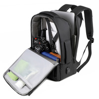 Sac à dos pour ordinateur portable unisexe en tissu Oxford imperméable avec fermeture éclair et port USB, design intelligent, qualité supérieure, idéal pour l'école, les voyages et les affaires