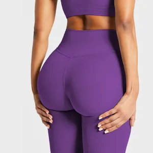 Quick Dry Women No Front Seam Workout Yoga Tight Pants Gym Fitness Apparel Hips Butt Lifting Yoga Leggings