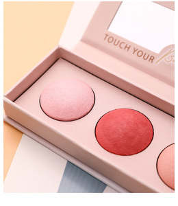 Lady Cosmetics <strong>Makeup</strong> Products 3 Color Baked Powder Pressed Pans Highlighter Palette Illuminating Highlighter Glow - Product Image 5